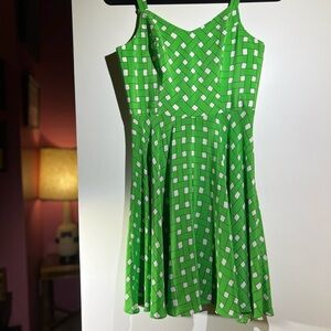 Amanda Uprichard green and white silk picnic dress